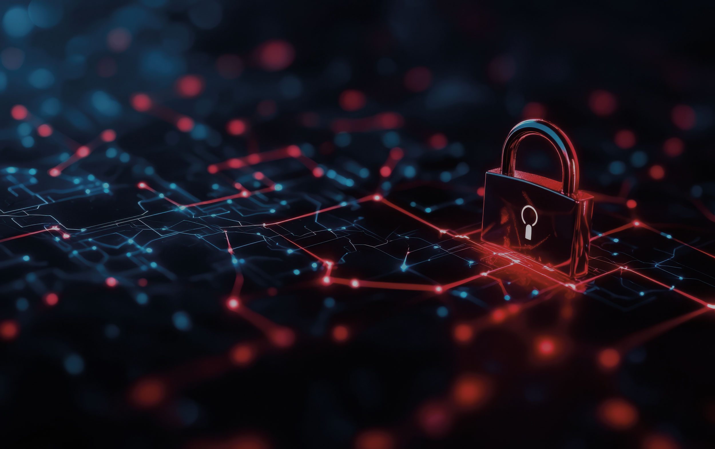 Ein Schloss auf einem IT-Daten-Netzwerk